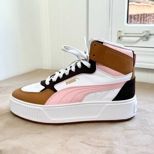 Puma Karmen Rebelle High Top Sneakers 7 391420-01 Pink Tan Men’s Women’s 8.5